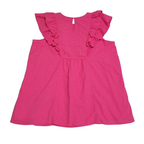 Terra & Sky Pink‎ Eyelet Ruffle Sleeveless Dress 4X Cotteagecore Fairy - Picture 4 of 6